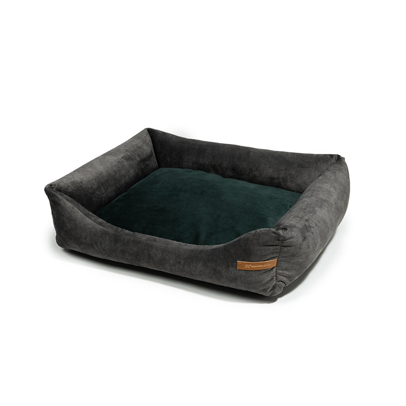 Orthopedic Polyester Pet Bed, 20cm H x 85cm W x 105cm D, Khaki/Dark Green