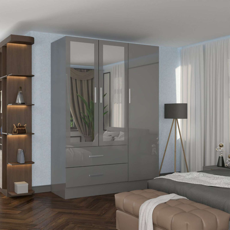 Manufactured Wood Wardrobe, Grey