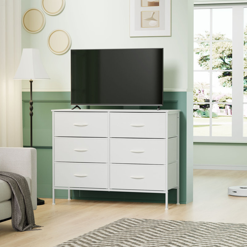 Metal 6 - Drawer Dresser, White