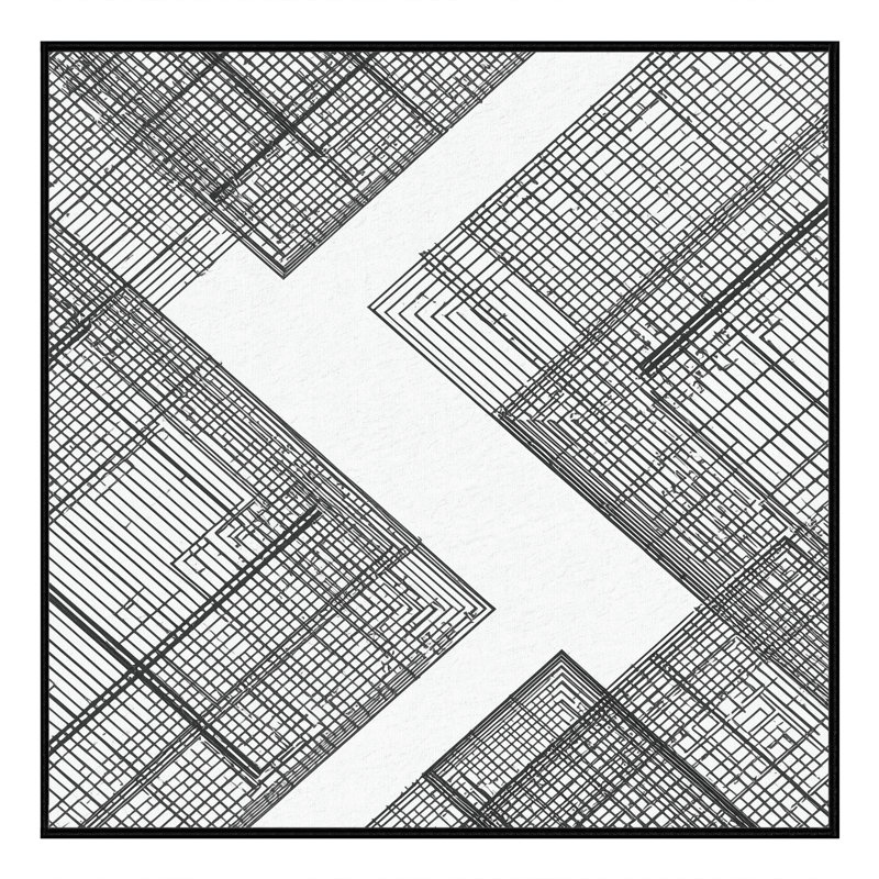 Machine Washable Patterns And Textures Sleek & Chic Modern Geometric Shapes Rug in Blue – Black Binding, 6' Square
