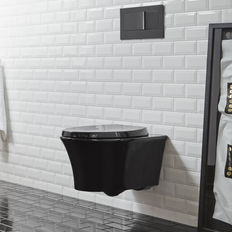 Veil® One-Piece Elongated Dual-Flush Wall-Hung Toilet with Reveal Quiet-Close Seat and 2"X6" In-Wall Tank and Carrier System