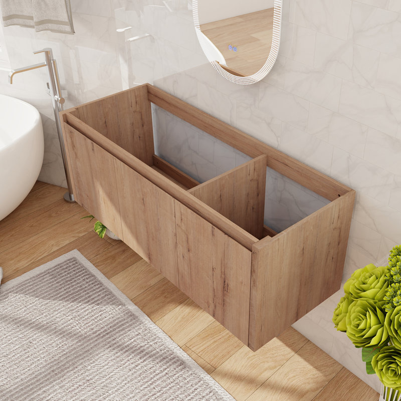48" Wall Mounted Bathroom Vanity Base With 3 Doors