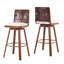 Tabouret de bar industriel rembourré avec structure en métal et dossier en similicuir Lennox
