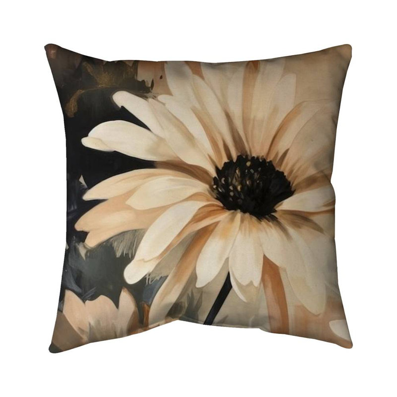 Delicate Daisy - Rustic Floral – Outdoor Throw Pillow with Insert, Weather-Resistant, Square 18"