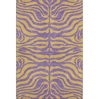 Premium Machine Washable Corum AMF1043 Animal Print Rug