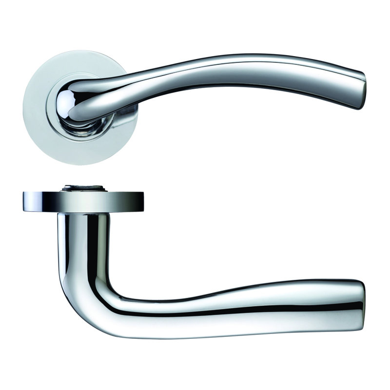 Siena Latch Door Handle, Polished Chrome