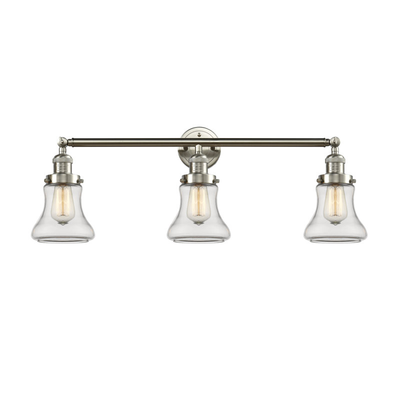 Edda 3 - Light Dimmable Vanity Light, Brushed Satin Nickel, 6 Watt Vinage LED Bulb, Clear