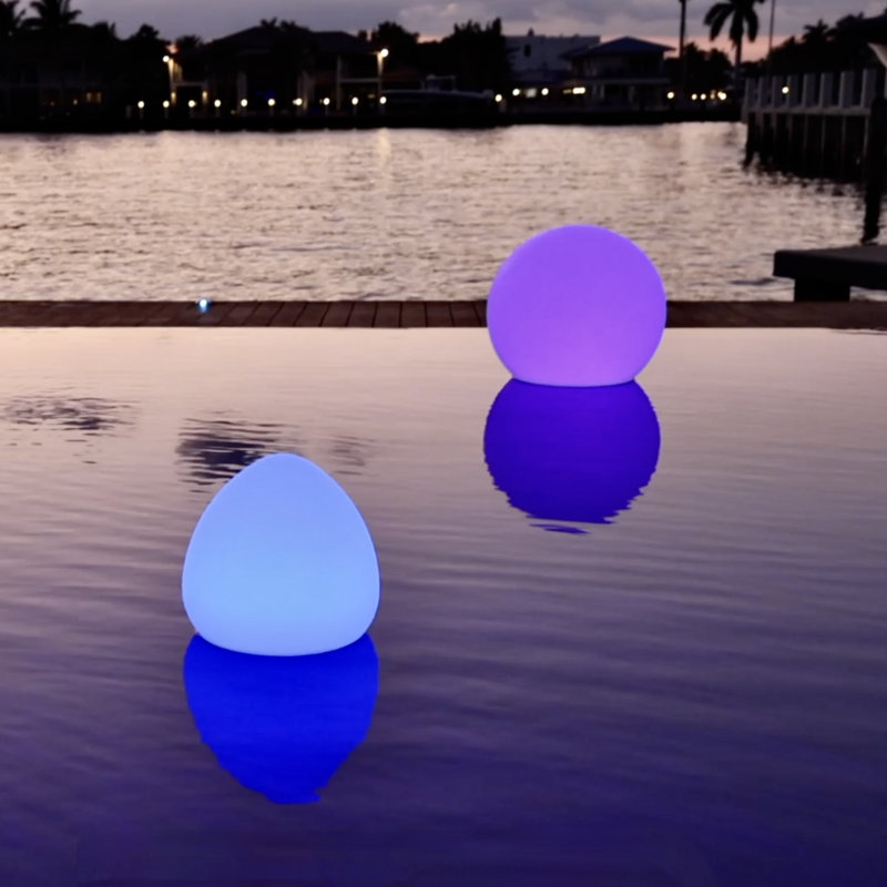 Rock LED Outdoor Floating Light, 13" H x 12" W x 12" D