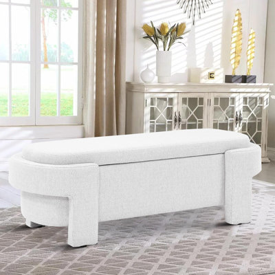 Priyan Linen Upholstered Storage Bench