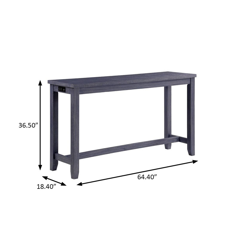 L 64,4 po et l 15,4 po transitionnel 4 pièces Comptoir Ht. Ensemble de table, bleu antique, Bleu antique