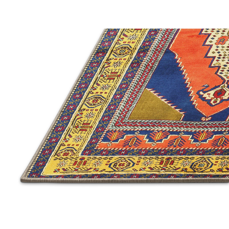 Tapis jaune Southwestern, Rectangle 5 pi x 8 pi