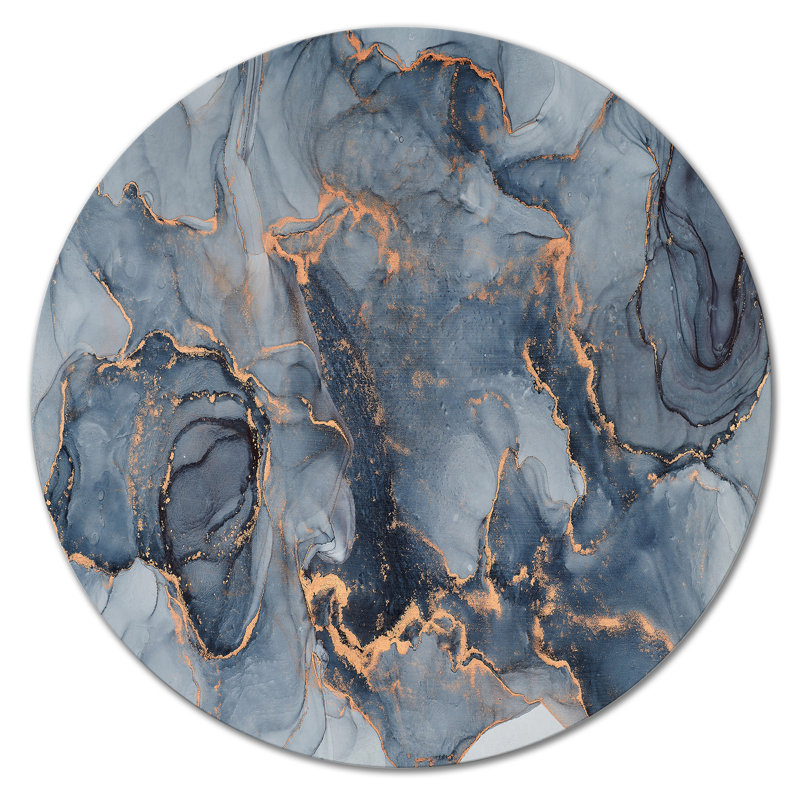 Art mural infusé liquide noir et or noir III, H 29 po x l 29 po x P 1 po