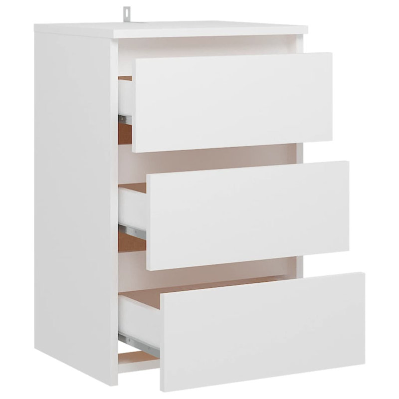 40cm W Bedside Table, White