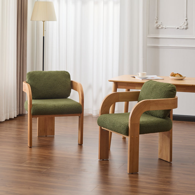 Chaise de salle à manger rétro, Naturel, Vert