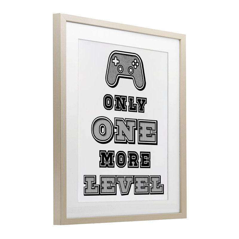 «One Level Motivational Gamer», reproduction encadrée sous verre, conception de Marcus Prime, H 21 po x l 17 po