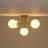 5-Light Symmetrical Frosted Glass Semi-flush Mount-408290772