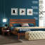 Ensemble de chambre à coucher 2 pièces Jomar - Structure de lit plateforme en bois massif et table de chevet assortie, style scandinave rustique-91715942-91715940