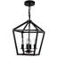 4- Suspension noire, style industriel, avec cage ouverte, ampoule E12, hauteur réglable, idéale pour îlot de cuisine, accents rustiques, base personnalisable
