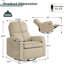 Fauteuil inclinable oscillant inclinable en velours côtelé de 36 po avec port USB Type-C de Bréh, accoudoir inclinable pivotant pour chambre de bébé-815929269