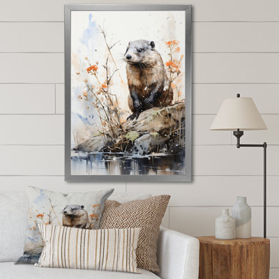 Azeeza " Asian Art Beaver Sumi I " Color Photography Print