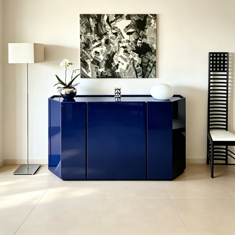Buffet Modern, 35.4" H x 51.18" W x 15.75" D, Dark Blue