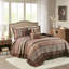 Ensemble de courtepointe 5 pièces jacquard avec coussins Red King / Cal King