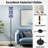 PeeNoke 68.5" Standing Floor Lamp tiles floral blue white decorative decor Portugal Dimmable Metal Pole Lamp with Linen Lampshade LED Bulb Included