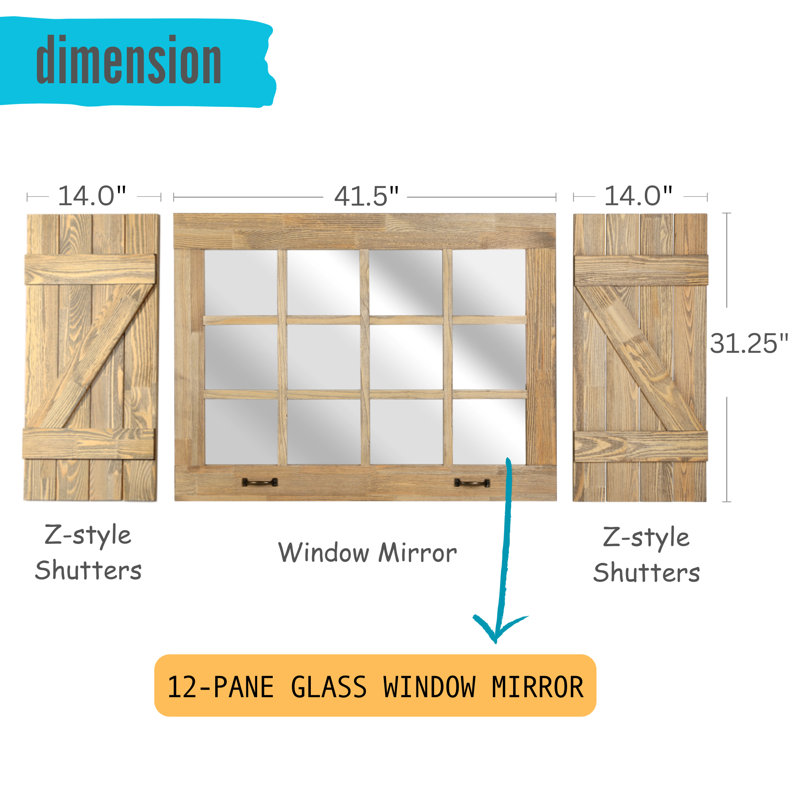 Xally Solid Wood Rectangle Wall Mirror, Natural Color