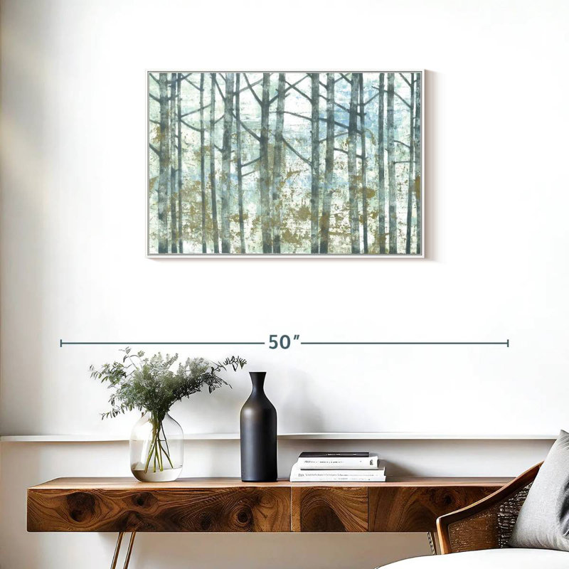 Brise forestière, Cadre flottant blanc, 31 po x 21 po