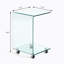 Table d'appoint et de bout en verre transparent en forme de C, petite table de bout en verre trempé