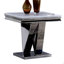 Table de bout 1Pc de style moderne glam 18mm en faux marbre sur le dessus de la base rectangulaire en forme de V avec structure en acier inoxydable et table basse Chroma - non incluse