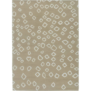 Tapis beige / blanc Modern 4 pi x 6 pi 7 po Modern
