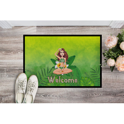 Lady de bienvenue dans tapis bikini summer 36 po x 24 po tapis de porte extérieur antidérapant