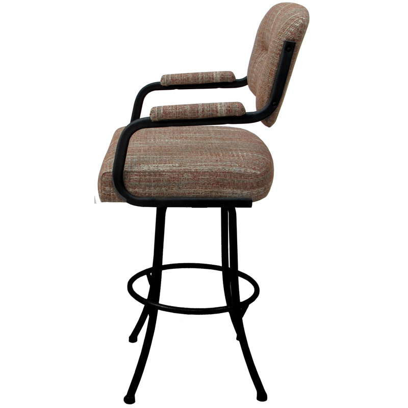 Tabouret de comptoir pivotant de 26 po Huba, Noir, Brun, Très haute (assise de 34 po de hauteur)