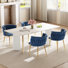 Ensemble de table rectangulaire et de chaises de salle à manger avec des chaises rembourrées Weavon de style milieu du siècle pour coin repas dans la cuisine