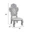 Chaise de salle à manger à dossier haut sculptée et capitonnée