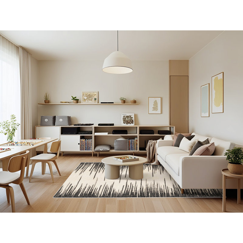 Gapspard Abstract Indoor Rug, Rectangle 7' x 9'