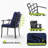 Maynard 9-Piece Black Metal Patio Dining Set With Rectangular Table And Blue Cushions-122878550