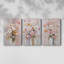 Ensemble de 3 toiles tendues avec châssis Floral Series Series Cxxiii - Prêt à être accroché-107311298