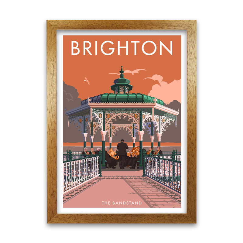 Brighton Bandstand by Stephen Millership - Print, 29.7 cm H x 21 cm W x 5 cm D, Oak