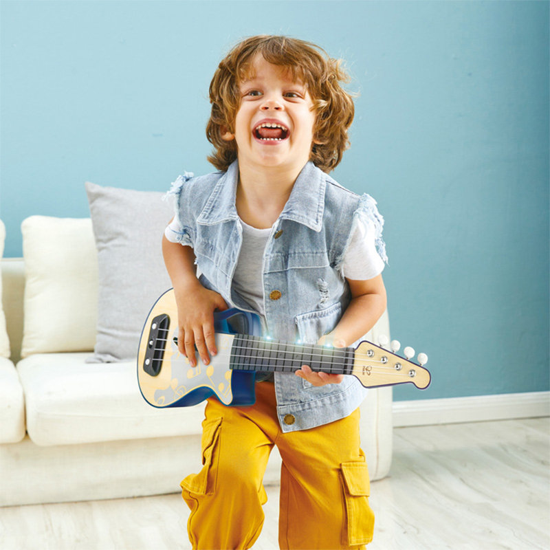 Hape Learn with Lights Electronic Ukulele, Blue