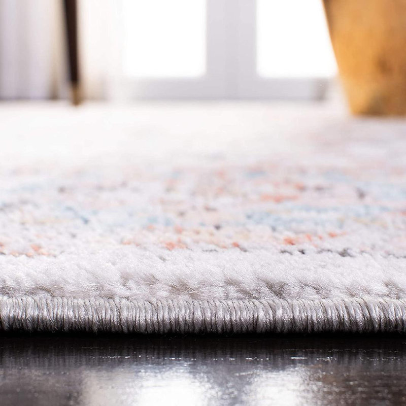 Tapis oriental gris / bleu Quinnipack, Tapis de couloir 2 pi 6 po x 8 pi