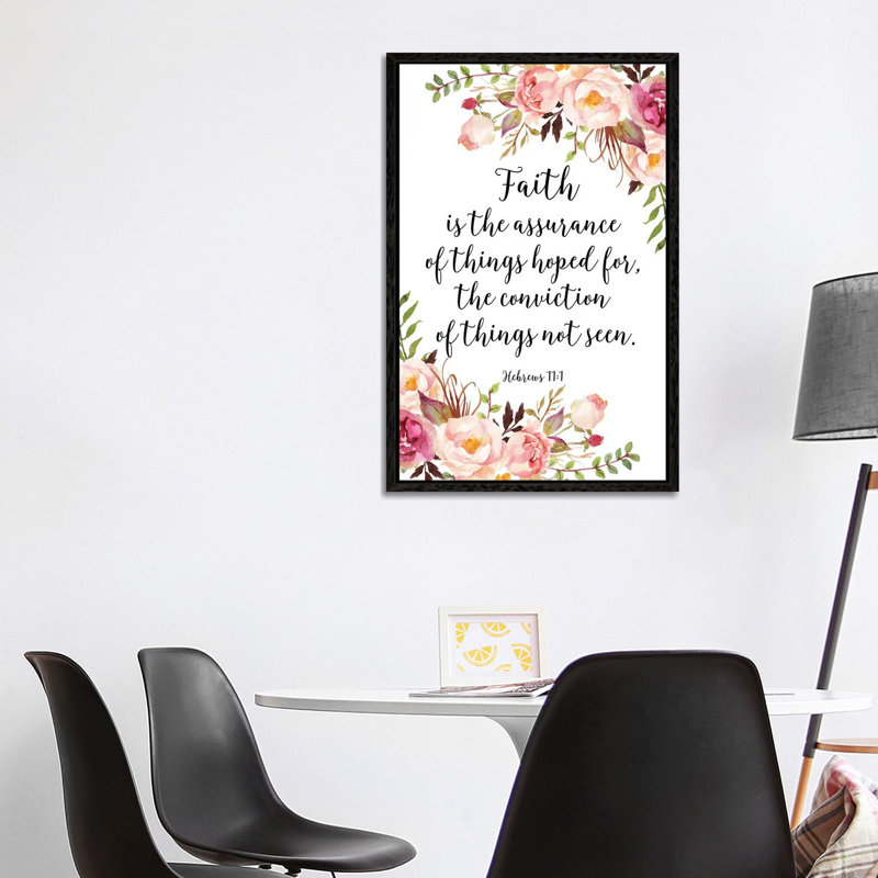 Hebrews 11:1 - Print on Canvas, Black Framed, 101.6 cm H x 66.04 cm W