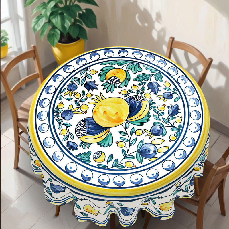 Housse de table à fleurs florales printemps été Ellis, Rond 60 po