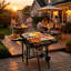 Barbecue au charbon de bois double face, 760 po² avec tablettes latérales et roues pour la cuisson en plein air dans la cour arrière