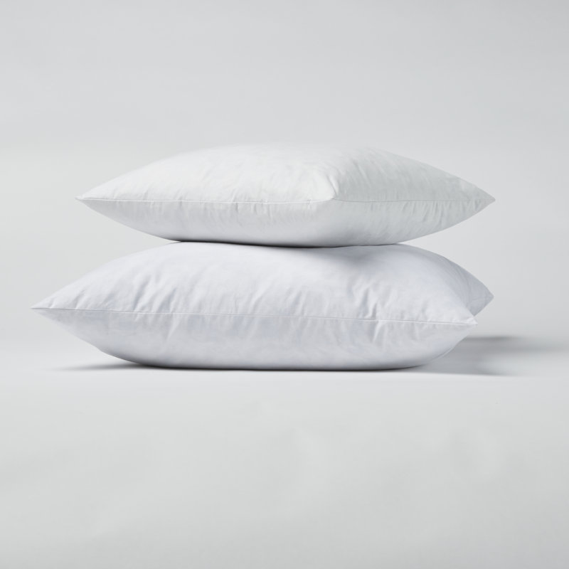 Feather Sham Insert - Square Feather Filled Decorative Pillow Insert - Twin Pack - 26" x 26" - White, 26" x 26"