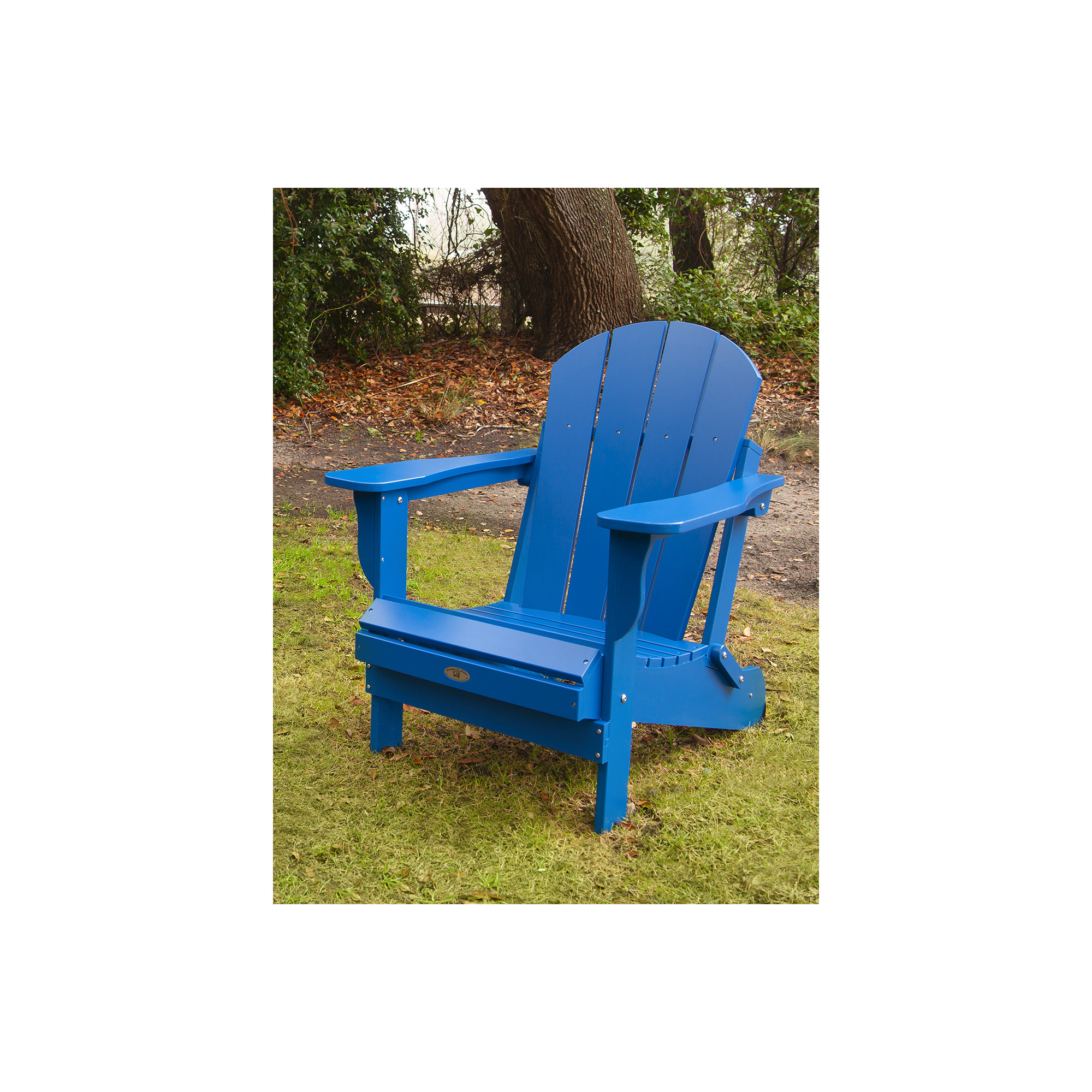 Berngar Foldable Outdoor Adirondack Chair, Royal Blue