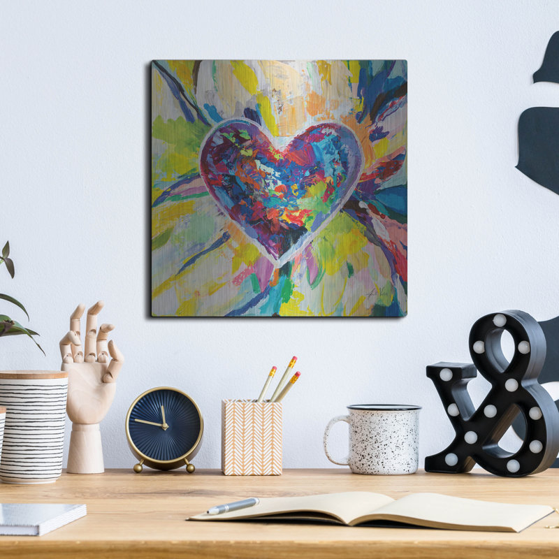 Red Barrel Studio® «Blooming Love» par Jeanette Vertentes, art mural en métal, H 12 po x l 12 po
