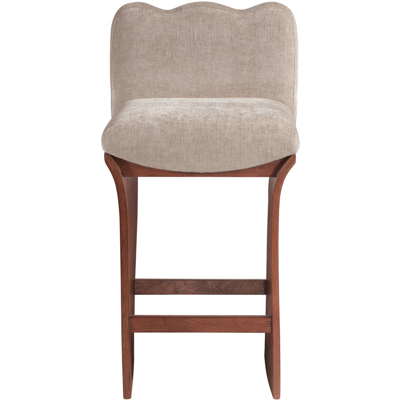 Shaw Cassady Chenille Fabric Upholstered Counter Stool, Beige Chenille Fabric, Brown