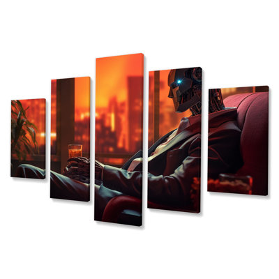 Sibert - Robot Wall Art Print - 5 Panels